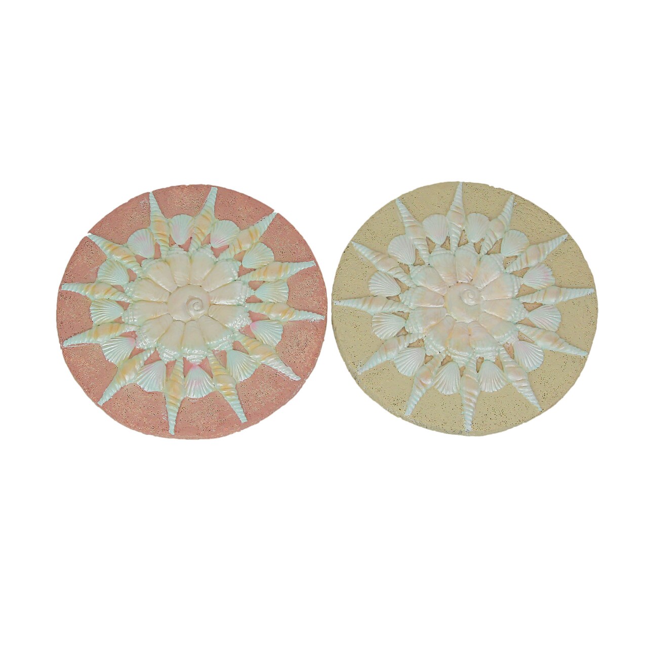 Colorful Coastal Shell Beach Garden Stepping Stone Decorative Sculpture Art Set